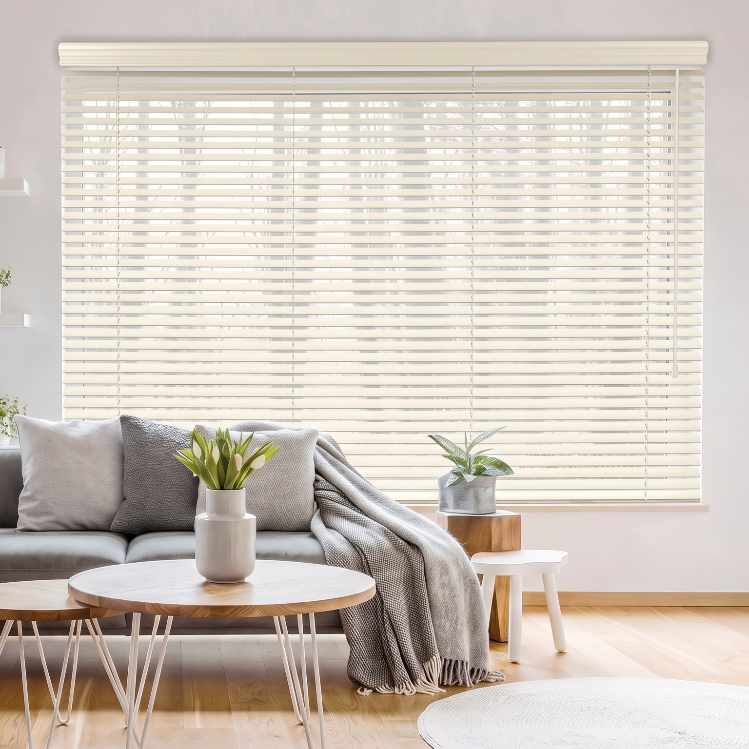 2 inch Faux Wood Blinds in Alabaster