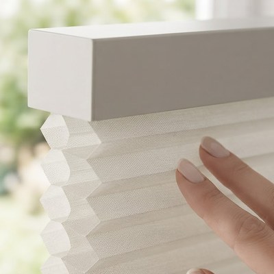 Close-up of Cellular Shade honeycomb pleat structure