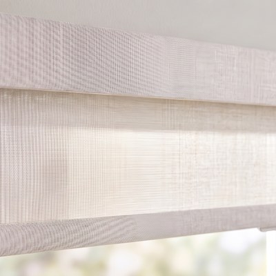Close-up of a Roller Shade outside mount installation