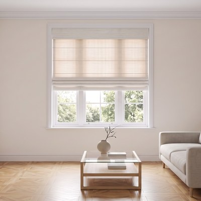 Roman Shade installed in a living room
