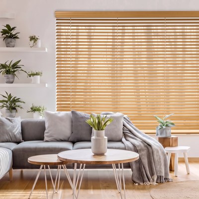 2 inch Wood Blind installed in a living room